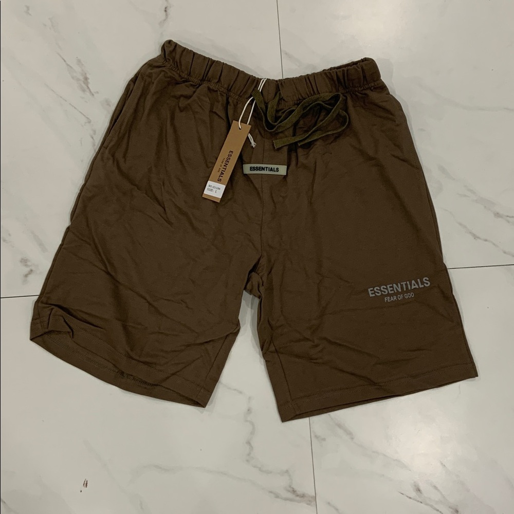 Essentials Fear of God Coffee Brown Sweat Shorts Mens Size S, M, L